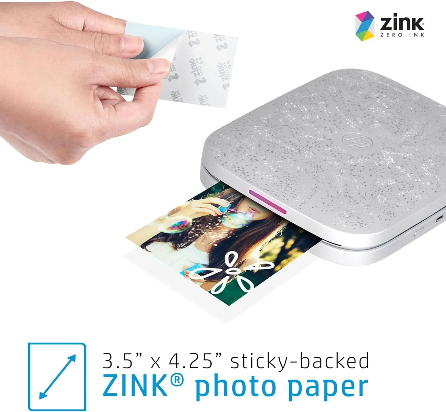 HP Sprocket 3x4" Instant Smartphone Photo Printer - Portable Color Wireless Mobile Printer - Zink Sticky-Back Photos - Print from Compatible iOS & Android Devices with Bluetooth w/the Creative App