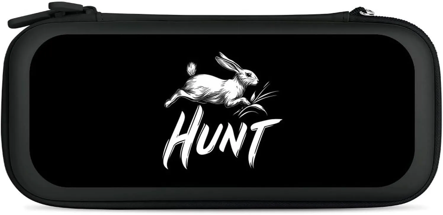 Hunt Hunting Rabbit Running Compatible with Switch Carrying Case Hard Travel Game Bag Pouch with 15 Games Accessories