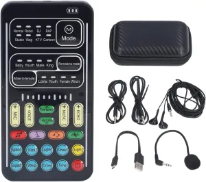I9 Voice Changer Set Multifunction Portable Recording Mini Sound Card for Game Anchor Recording Computer (English Version)