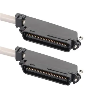 ICC Male to Male 25 Pair Telco Cable 25ft - Cat3 24AWG, 100% Solid Pure Copper, Gray Riser CMR Cable with 90 Degree 50 Pin Telco Connector for Voice and Low Data PBX Applications, 25 Feet