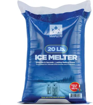 Ice Melt Safer for Concrete -20 lb Bag, Snow Salt Ice Melt, Salt for Snow and Ice Removal, Sidewalk Salt, Driveway Salt, Snow Melt is Effective Up to -15
