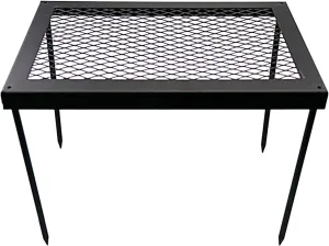 ICHU Outdoor Folding Picnic Grill Table Portable Camping Desk Steel Grill Stand Table for Picnic Hiking Camping Beach Cooking and Backyard Use
