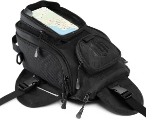 ILM Motorcycle Tank Bag Magnetic 4 Straps Reinforced Fastening Waterproof Touch Screen Phone Pouch Motorbike BT01
