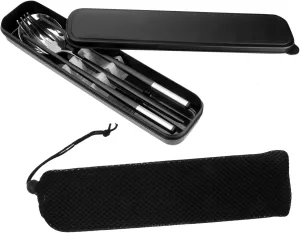 IMIKEYA Useful Cutlery Set 1 Set of Stainless Steel Camping Cutlery Compact Design Easy to Store and Carry for Travel