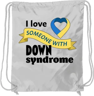 inktastic I Love Someone with Down Syndrome Drawstring Bag White 291b8