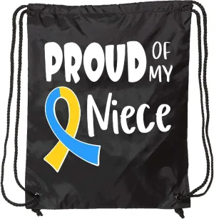 inktastic Proud Of My Niece Down Syndrome Awareness Drawstring Bag Black 3a57c
