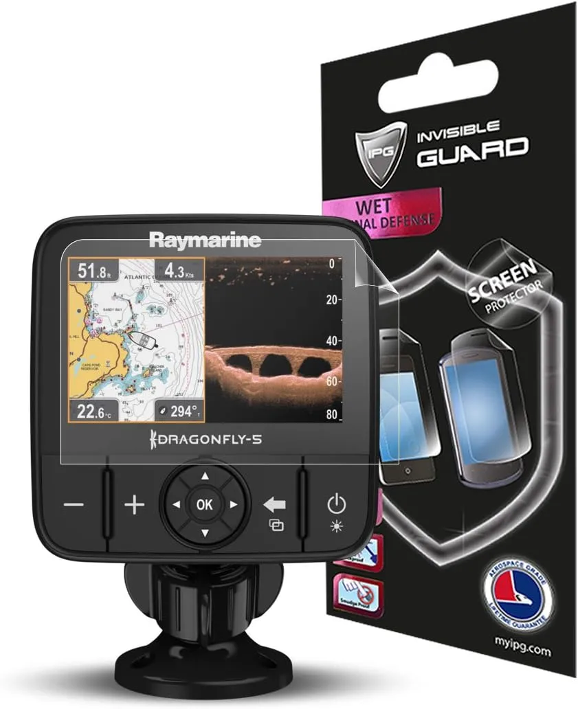 IPG for Anti - Glare - RAYMARINE Dragonfly FISHFINDER 7 PRO 7" (SC) Invisible Film Screen Protector Guard Cover Free Lifetime Replacement Warranty Bubble -Free