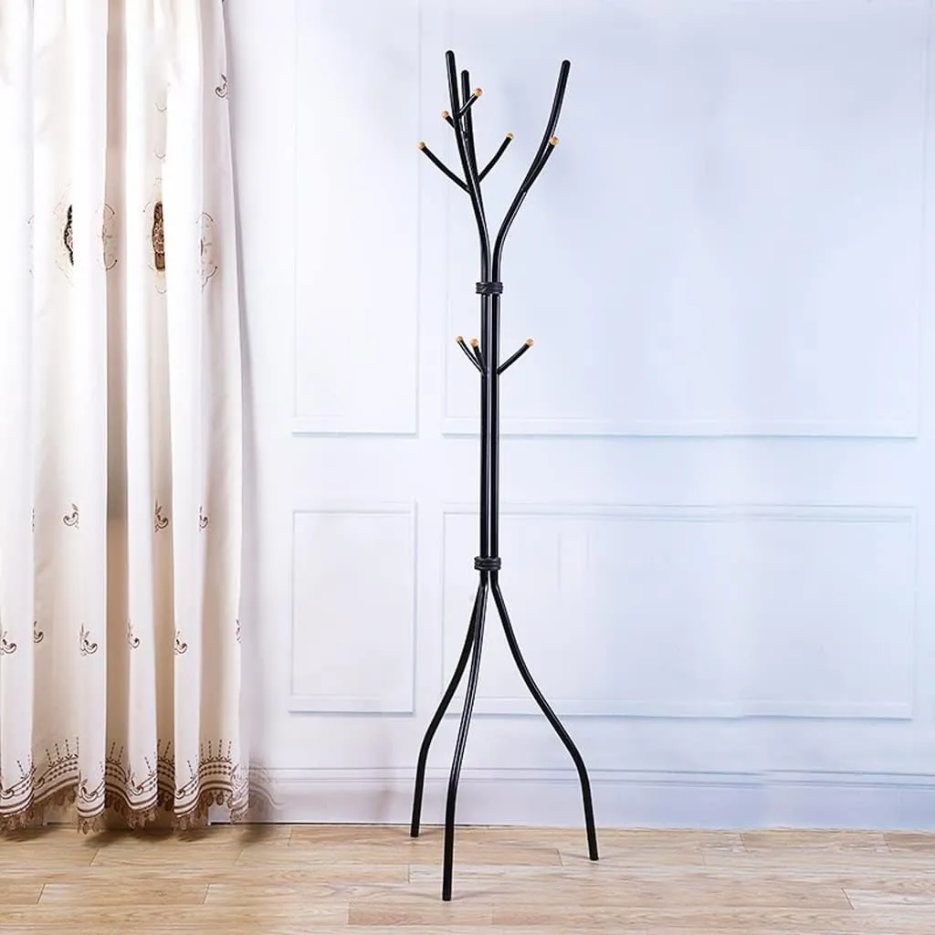 Iron Floor Hanger Bedroom Entrance Hat Tree Branch Hanger Living Room Hanging Bag Rack Household Coat Rack(E)