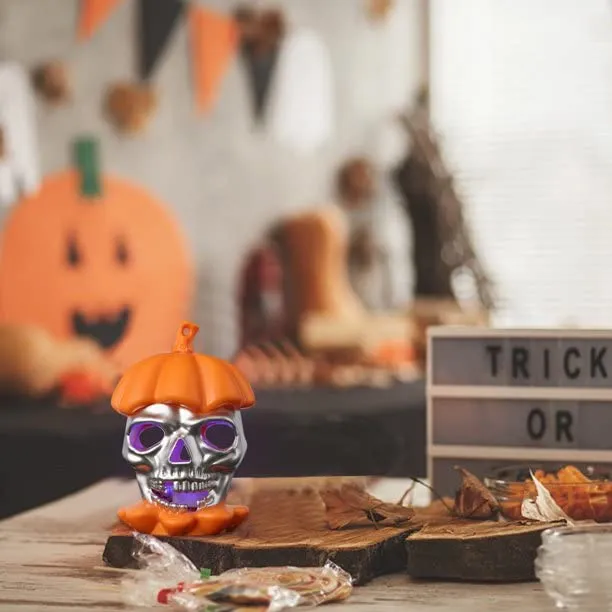 Jagmag® Halloween Skull Lights Waterproof Spooky 3D Jack-o Lantern, Double Sided Hollow Safe Fairy Lights, Pumpkin Decorations for Outdoor Indoor Party Holiday