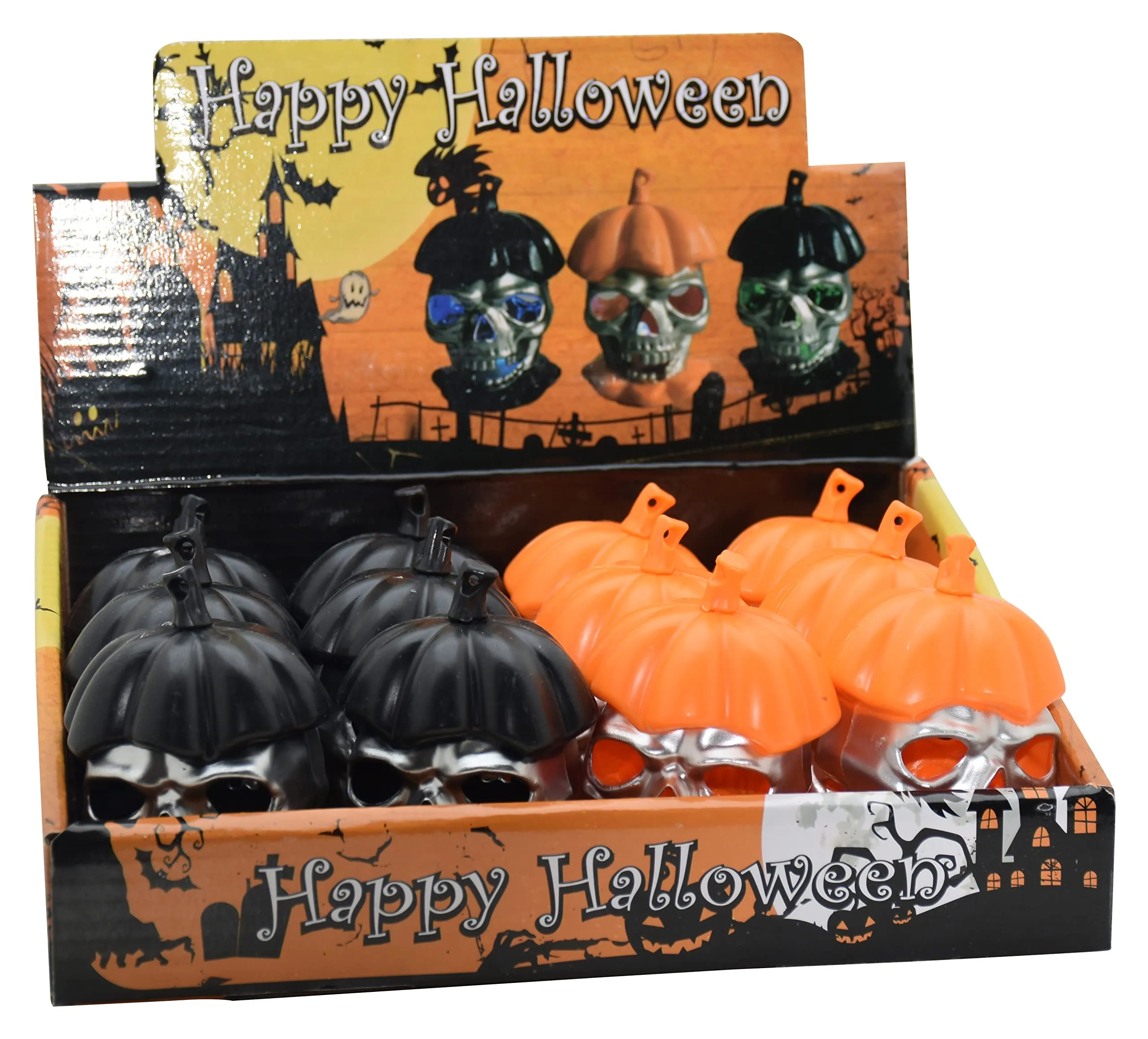 Jagmag® Halloween Skull Lights Waterproof Spooky 3D Jack-o Lantern, Double Sided Hollow Safe Fairy Lights, Pumpkin Decorations for Outdoor Indoor Party Holiday