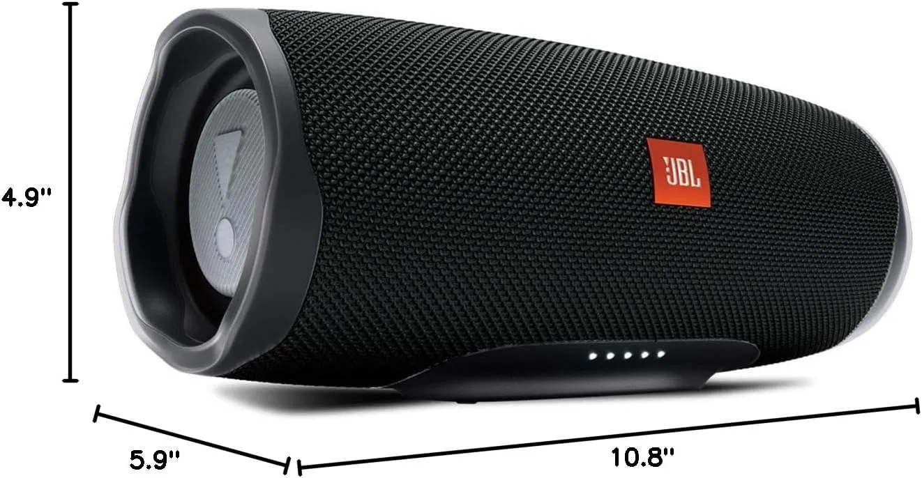 JBL Charge 4 Portable Waterproof Wireless Bluetooth Speaker - Black (Renewed)