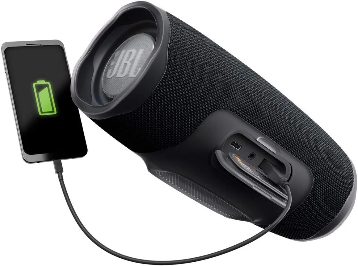 JBL Charge 4 Portable Waterproof Wireless Bluetooth Speaker - Black (Renewed)