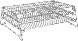 Jerky Rack, 21" Foldable Sliding Cooking Rack for Smoker Stainless Steel Warming 3 Tiered Seasoning Racks for Traeger Pit Boss Green Mountain and More Barrel Style Pellet Grill BBQ Accessory Parts