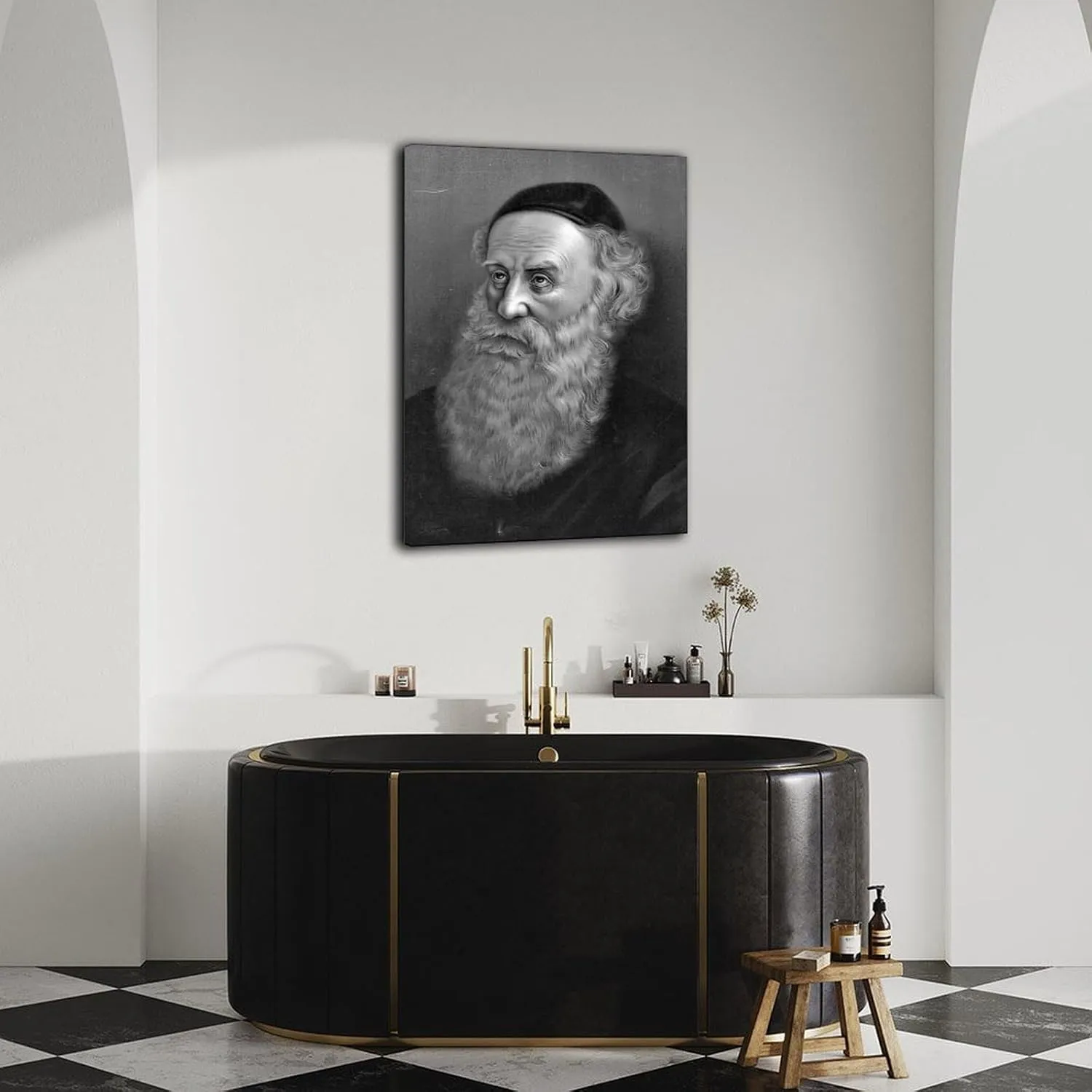 Jewish Art Poster Shneur Zalman Portrait Art Poster (2) Canvas Painting Posters And Prints Wall Art for Living Room Bedroom Decor 24x36inch(60x90cm) Frame-style