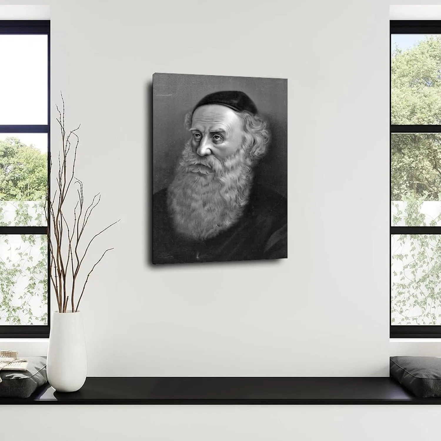 Jewish Art Poster Shneur Zalman Portrait Art Poster (2) Canvas Painting Posters And Prints Wall Art for Living Room Bedroom Decor 24x36inch(60x90cm) Frame-style