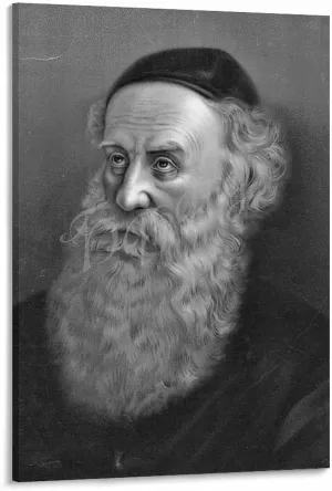 Jewish Art Poster Shneur Zalman Portrait Art Poster (2) Canvas Painting Posters And Prints Wall Art for Living Room Bedroom Decor 24x36inch(60x90cm) Frame-style