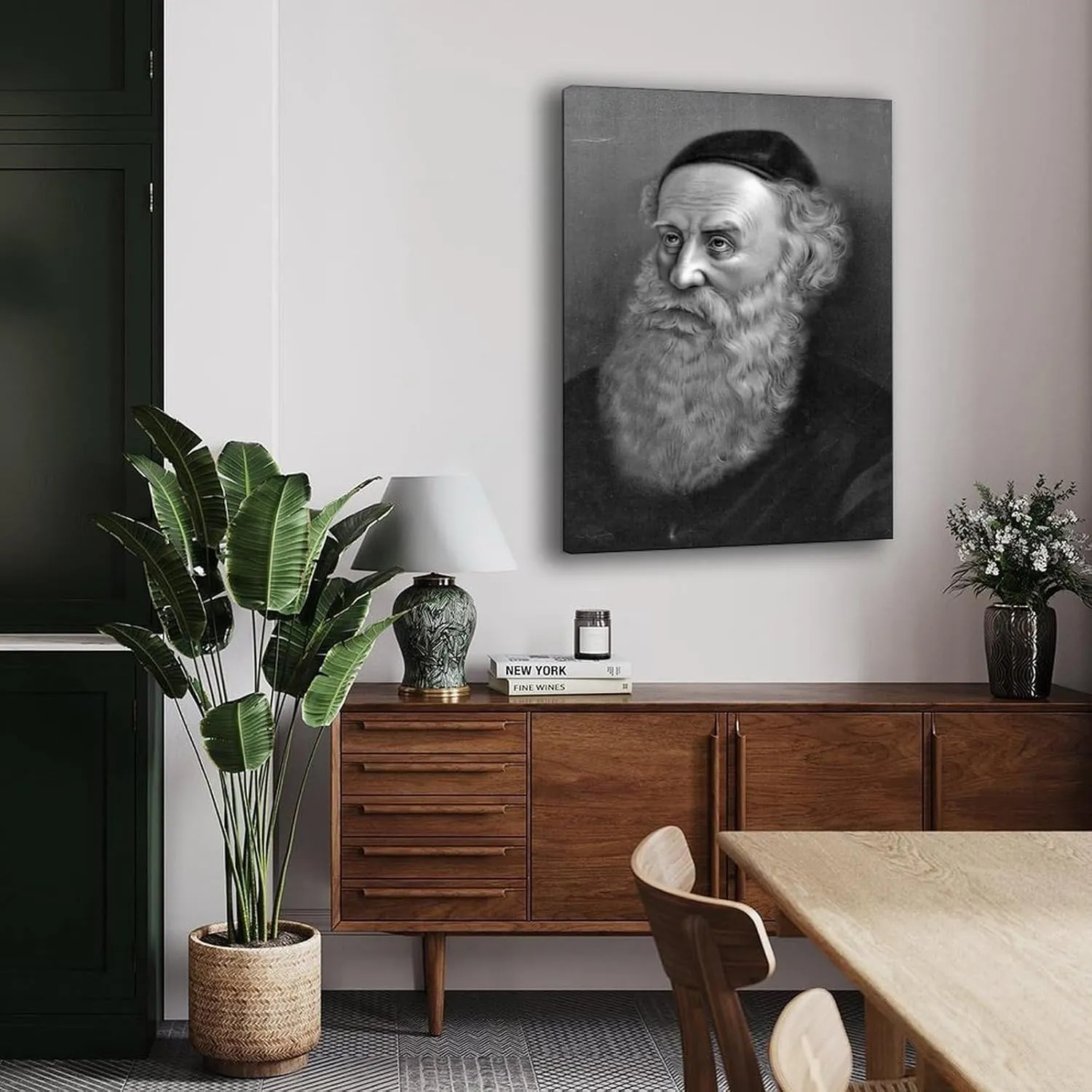 Jewish Art Poster Shneur Zalman Portrait Art Poster (2) Canvas Painting Posters And Prints Wall Art for Living Room Bedroom Decor 24x36inch(60x90cm) Frame-style
