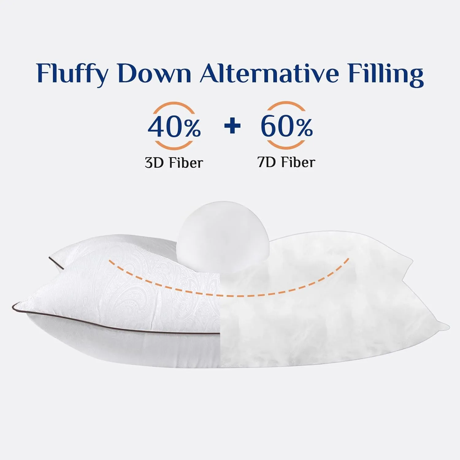 JOLLYVOGUE Standard Pillows Set of 2, Cooling and Supportive Bed Pillows for Side and Back Sleepers, Down Alternative Hotel Collection Sleeping Pillow, 26x20 Inches