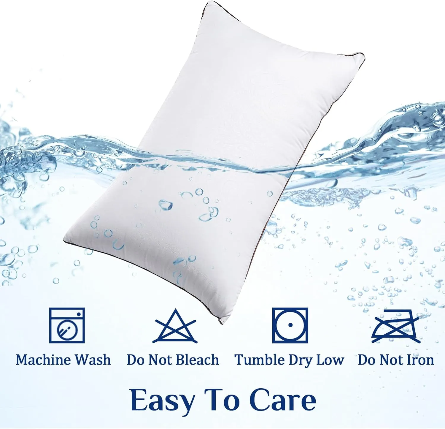JOLLYVOGUE Standard Pillows Set of 2, Cooling and Supportive Bed Pillows for Side and Back Sleepers, Down Alternative Hotel Collection Sleeping Pillow, 26x20 Inches