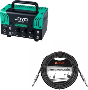 JOYO ATOMIC Tube Amp Head Bundle with CM-04 Mono Instrument Cable Straight-to-Straight