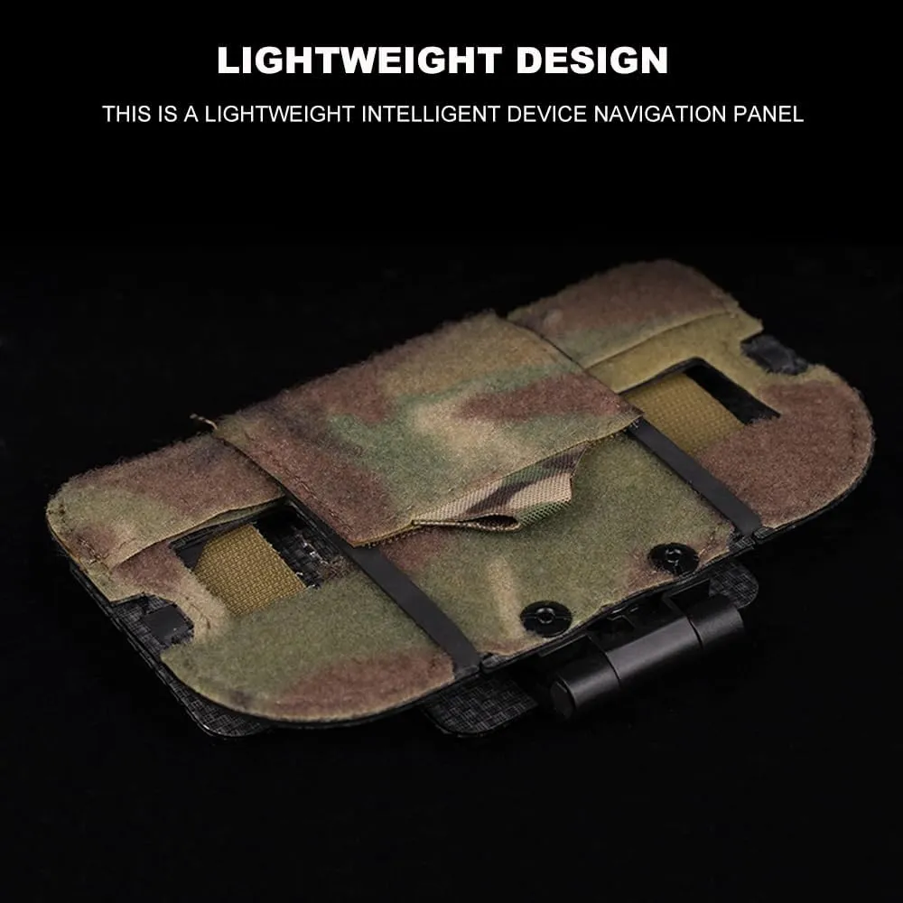 Jungle Leopard Tactical Phone Pouch Foldable Molle Hunting Vest Chest Mobile Navigation Board Camping Map Case