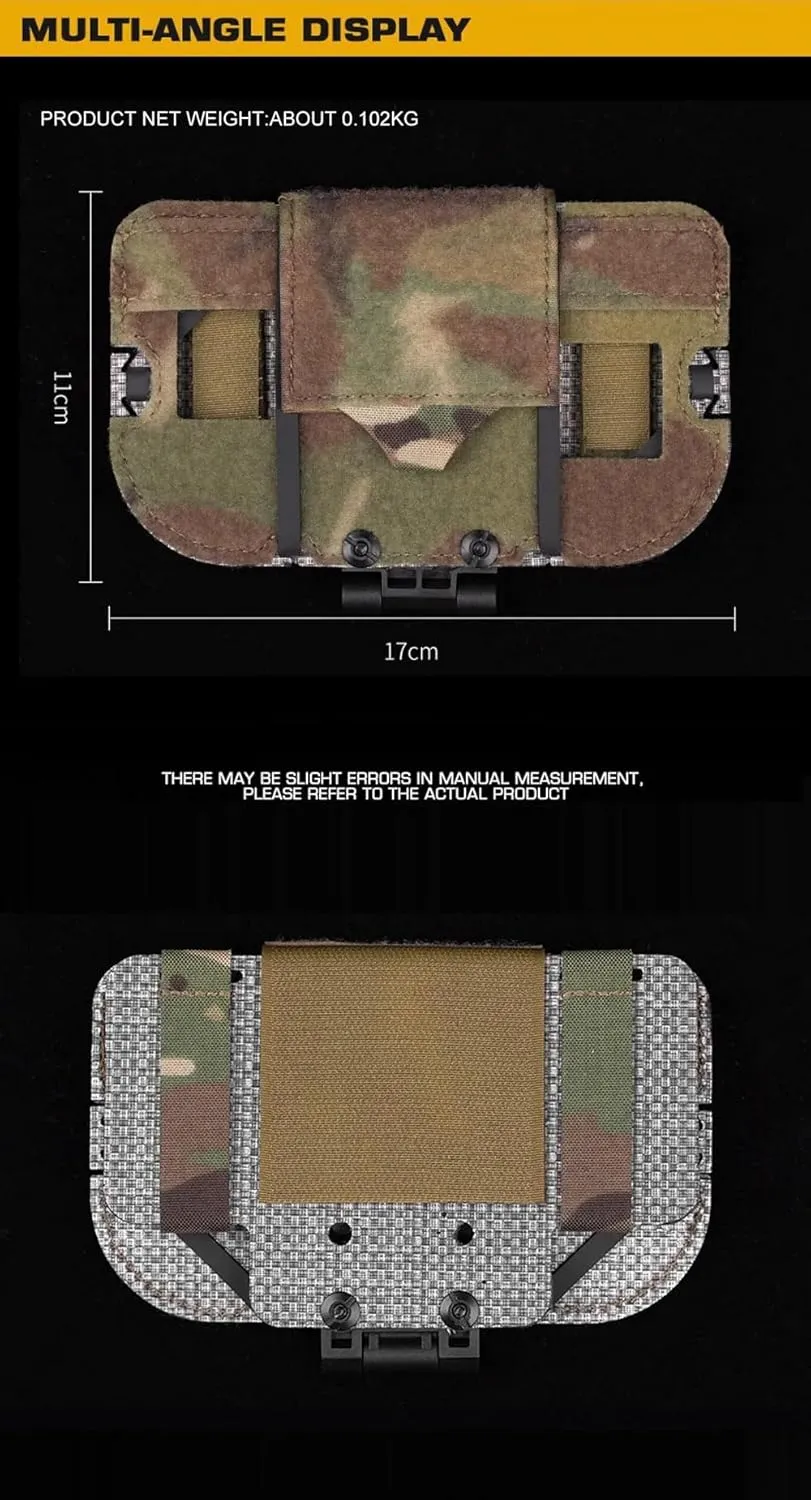 Jungle Leopard Tactical Phone Pouch Foldable Molle Hunting Vest Chest Mobile Navigation Board Camping Map Case