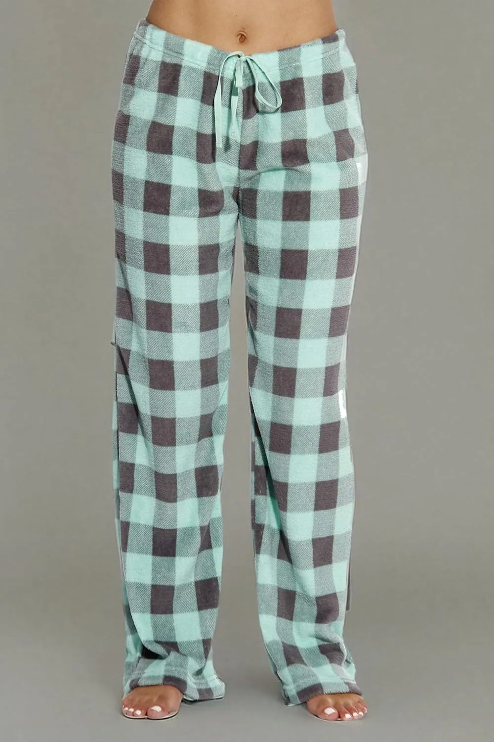 Just Love Women Plush Pajama Pants Buffalo Plaid