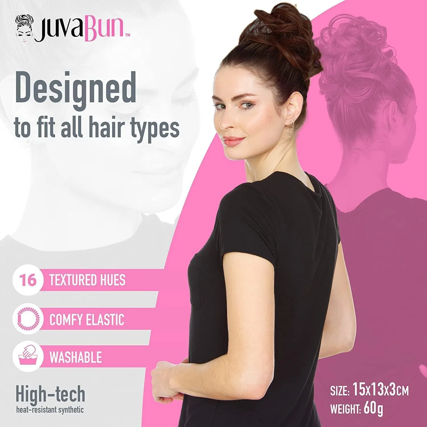 JuvaBun Auburn Messy Bun Hair Piece - Synthetic Foam Wig for Women