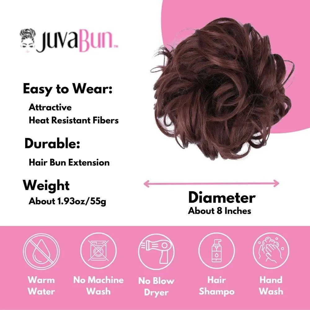 JuvaBun Auburn Messy Bun Hair Piece - Synthetic Foam Wig for Women