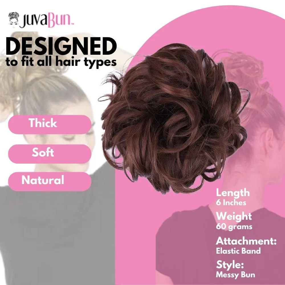 JuvaBun Auburn Messy Bun Hair Piece - Synthetic Foam Wig for Women