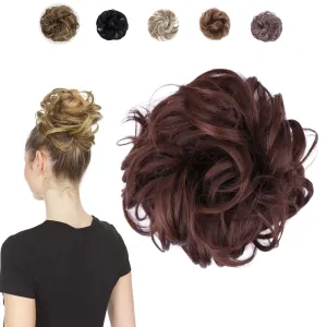 JuvaBun Auburn Messy Bun Hair Piece - Synthetic Foam Wig for Women