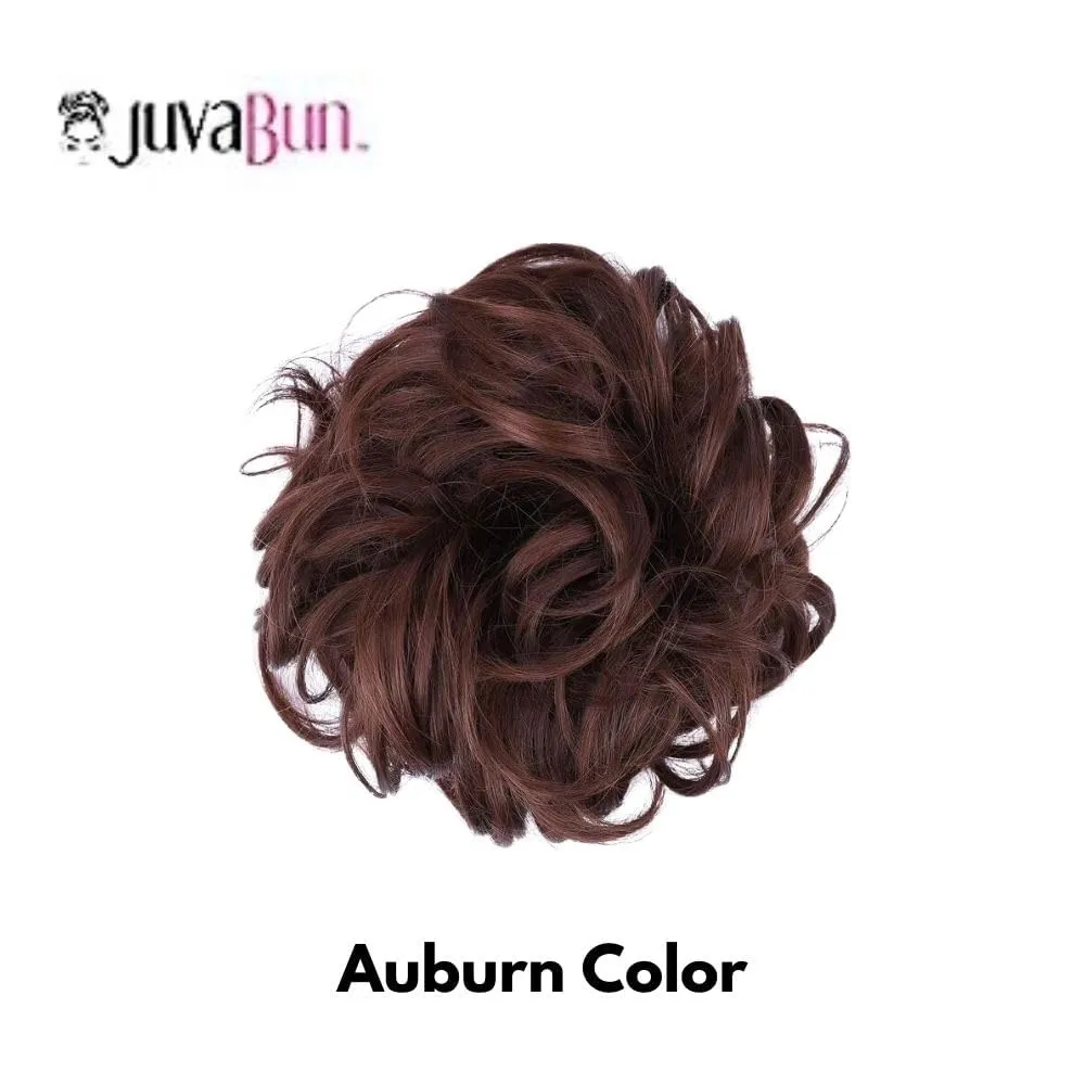 JuvaBun Auburn Messy Bun Hair Piece - Synthetic Foam Wig for Women