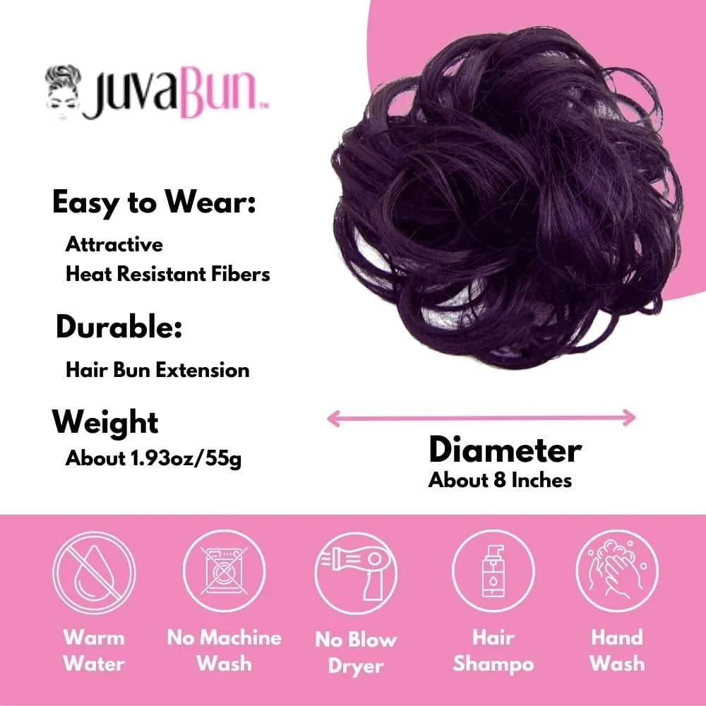 Juvabun Messy Bun Hair Piece - Black| Hair Pieces for Women & Men| Messy Bun Hair Piece | Everyday Wear | Washable & Realistic| Synthetic Messy Hair Bun |Black