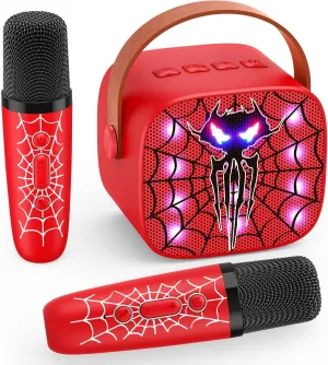 Karaoke Machine Toys for Kids Ages 3-12: Mini Portable Bluetooth Speaker with 2 Wireless Microphones LED Light Toy Birthday Gifts for Boys Girls Toddlers 3 4 5 6 7 8 9 10 Year Old Boy Girl Kid