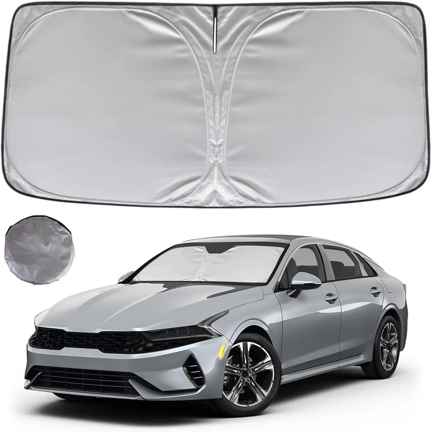 KAYZT Windshield Sun Shade for 2021-2025 KIA K5 GT-Line GT Sedan Foldable Sunshade Front Window Custom Fit Car Accessories