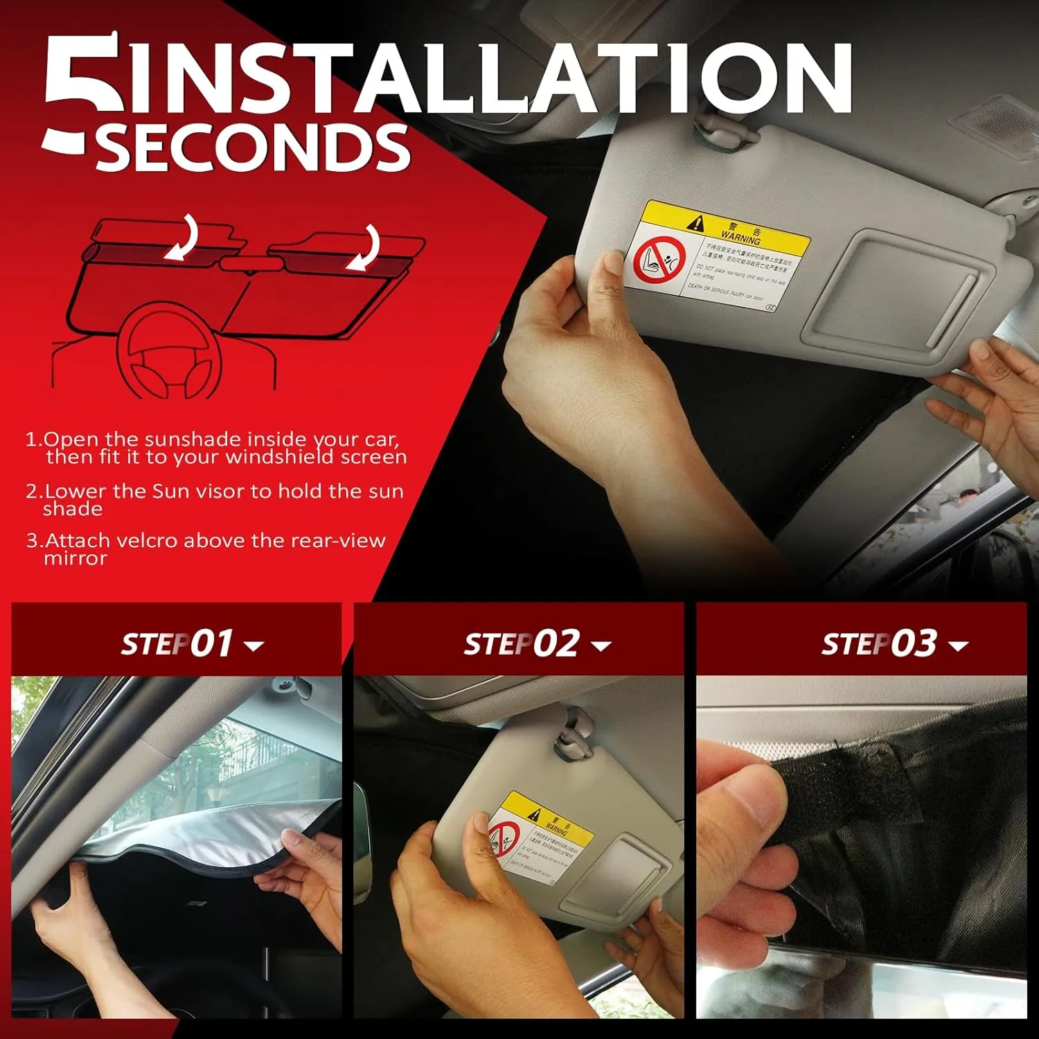 KAYZT Windshield Sun Shade for 2021-2025 KIA K5 GT-Line GT Sedan Foldable Sunshade Front Window Custom Fit Car Accessories
