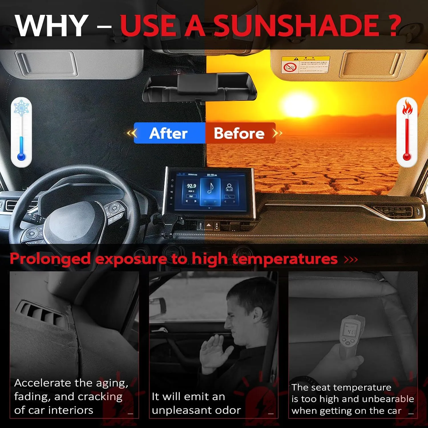 KAYZT Windshield Sun Shade for 2021-2025 KIA K5 GT-Line GT Sedan Foldable Sunshade Front Window Custom Fit Car Accessories