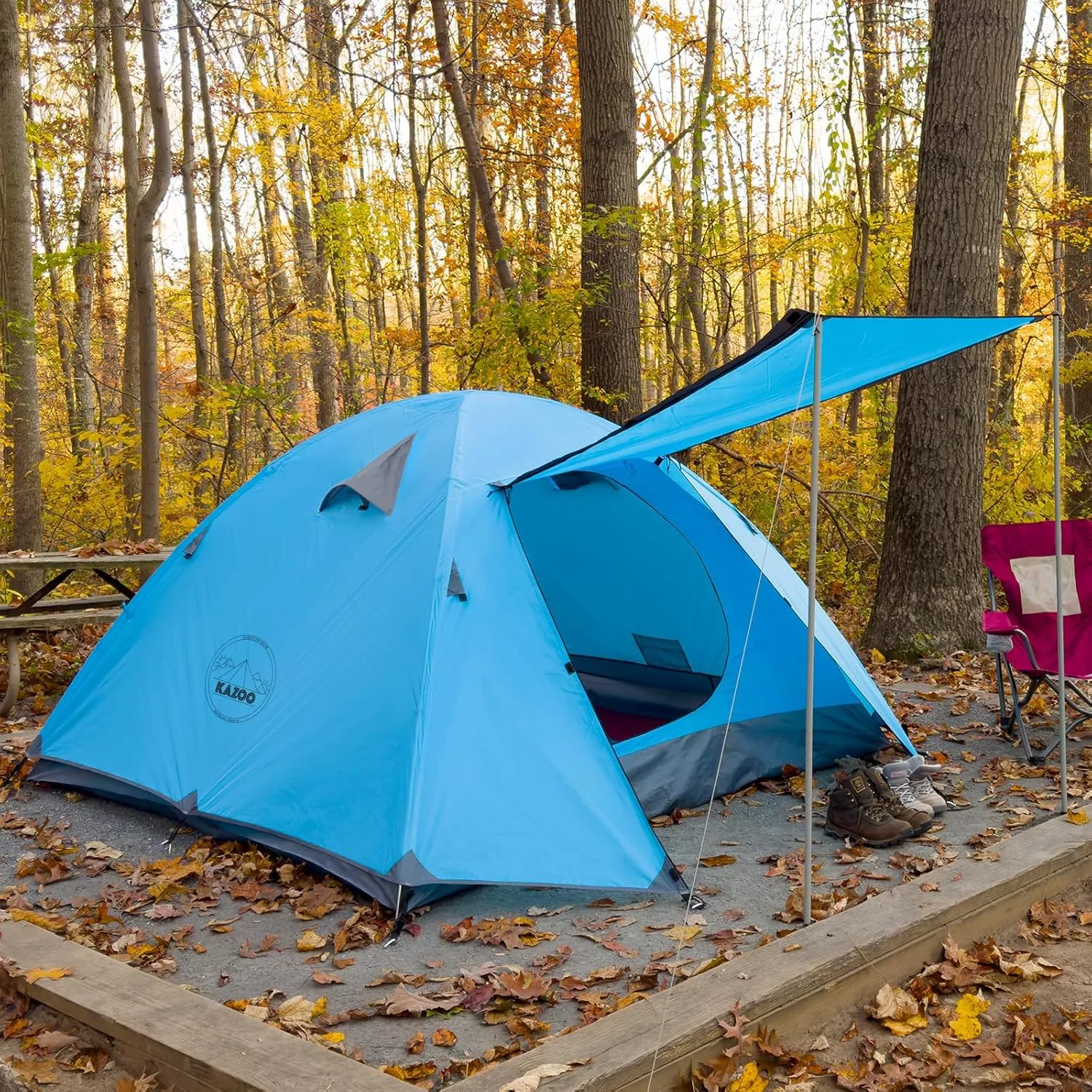 KAZOO Waterproof Backpacking Tent 2/3 Person Lightweight Camping Tents 2/3 People Hiking Tents Aluminum Frame Double Layer