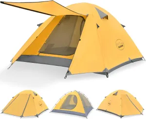 KAZOO Waterproof Backpacking Tent 2/3 Person Lightweight Camping Tents 2/3 People Hiking Tents Aluminum Frame Double Layer