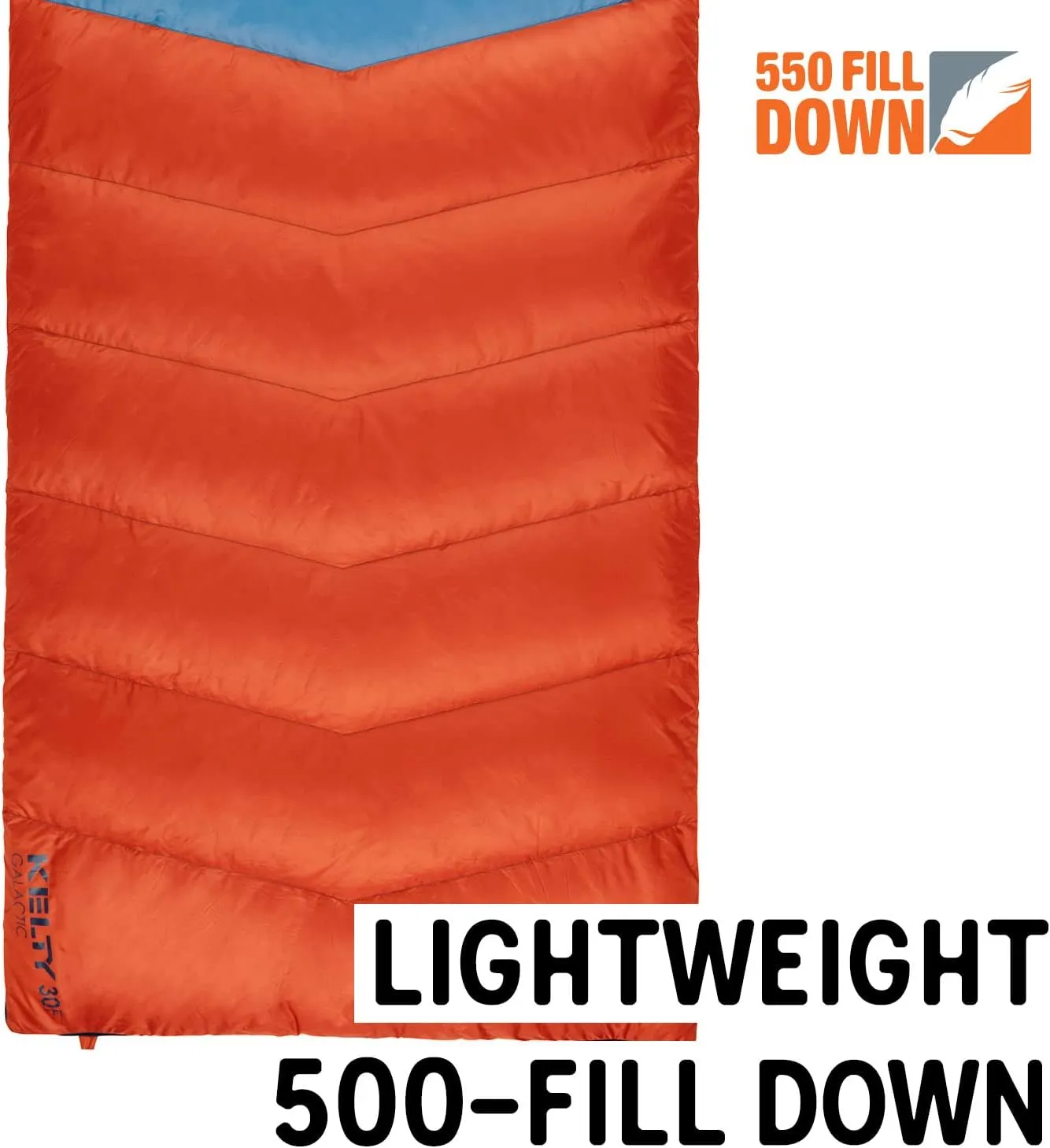 Kelty Galactic Down 30 Degree Sleeping Bag, 550 Fill Power RDS Trackable Down, Backpacking and Camping, Zip Together for 2P Sleeping Bag