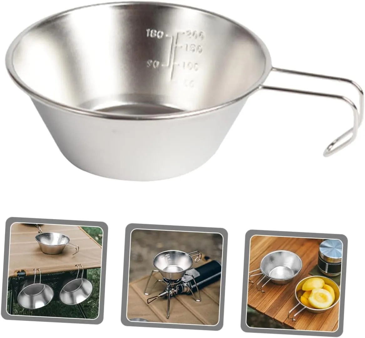 KESYOO Stainless Steel Salad Bowl Cups Foldable Portable Water Camping Small Wine Cup Compact Bowl Reusable