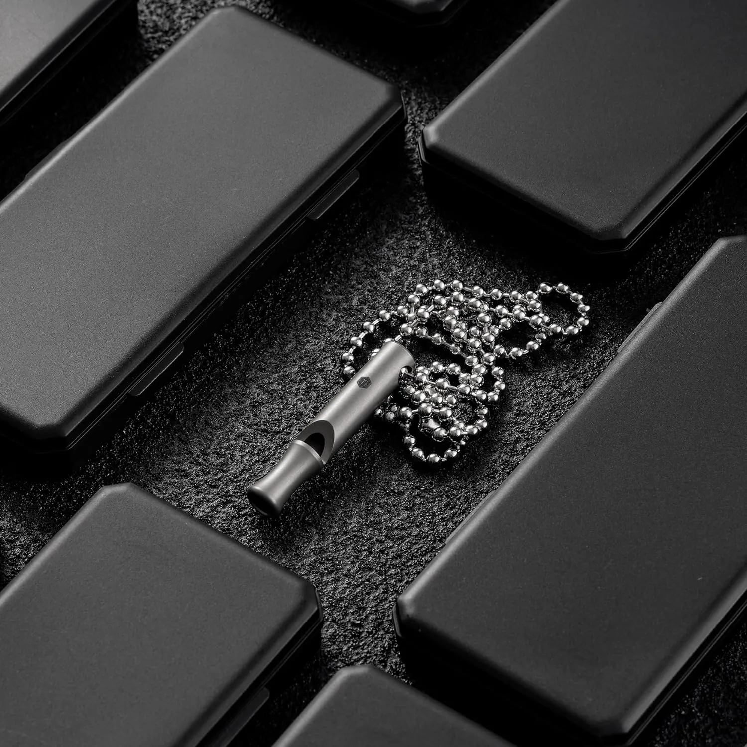 KeyUnity Titanium EDC Whistle Outdoor Emergency Whistle for Keychain, Comes with Necklace to Hang on Neck