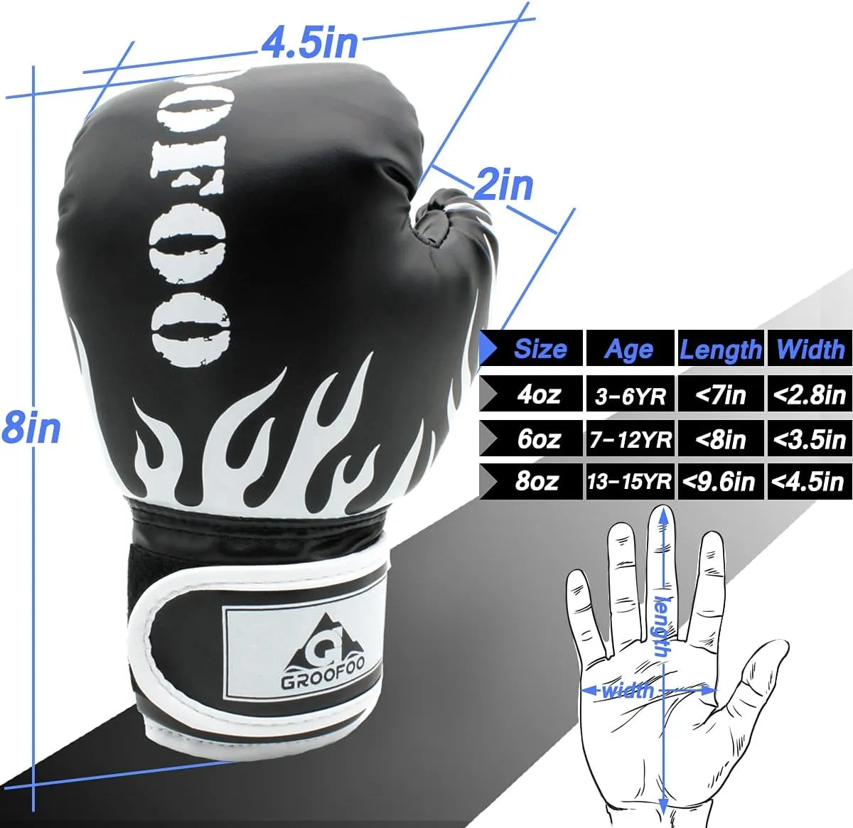 Kids Boxing Gloves 4oz 6oz 8oz Punching Gloves for Kids Youth Traning Gloves for Punching Bag Kickboxing Sparring Muay Thai MMA Fight Gloves