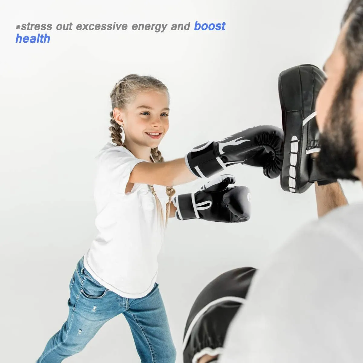 Kids Boxing Gloves 4oz 6oz 8oz Punching Gloves for Kids Youth Traning Gloves for Punching Bag Kickboxing Sparring Muay Thai MMA Fight Gloves