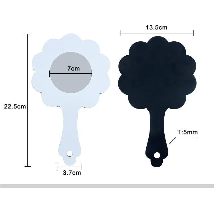 Kids MDF Handheld Mirror - Flower