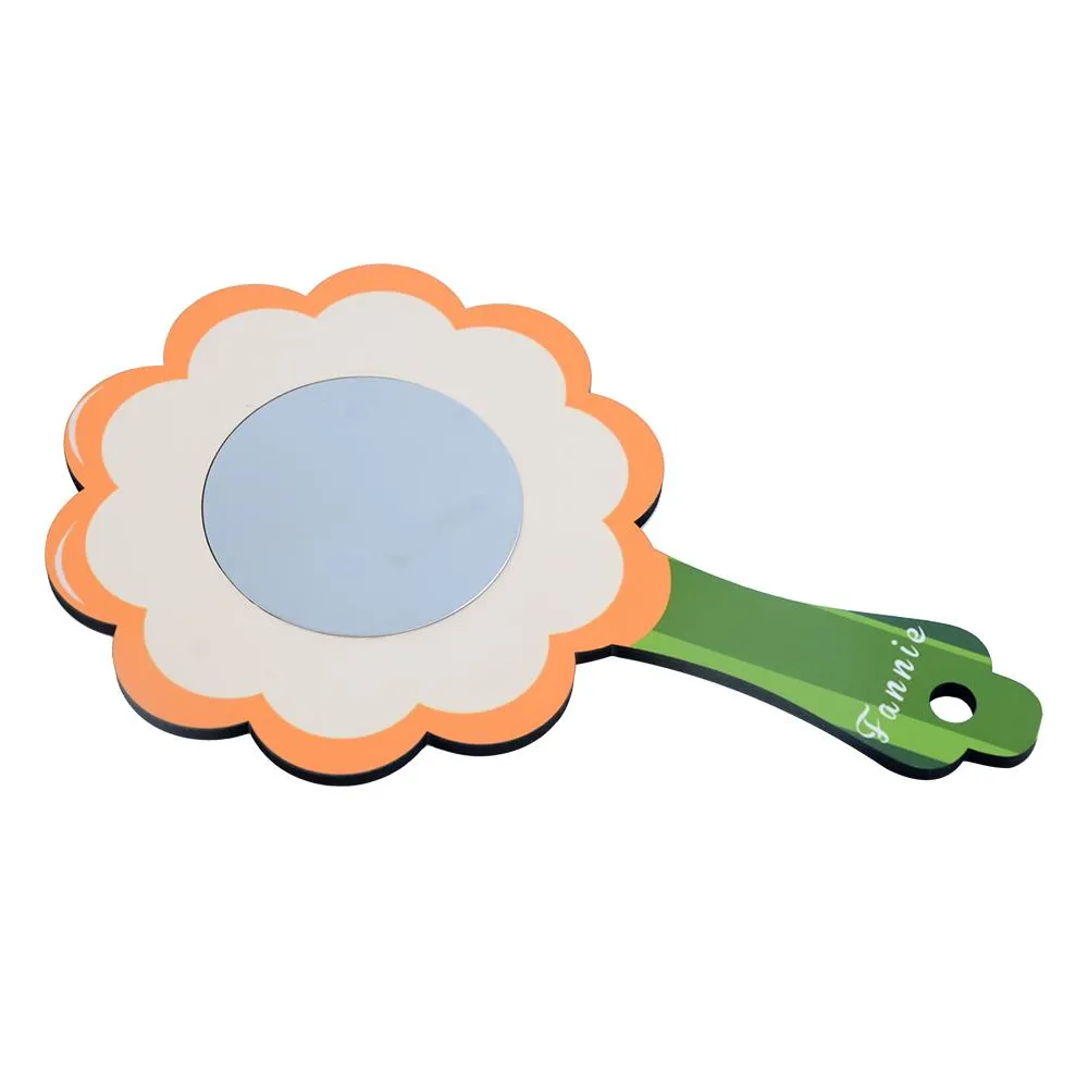 Kids MDF Handheld Mirror - Flower