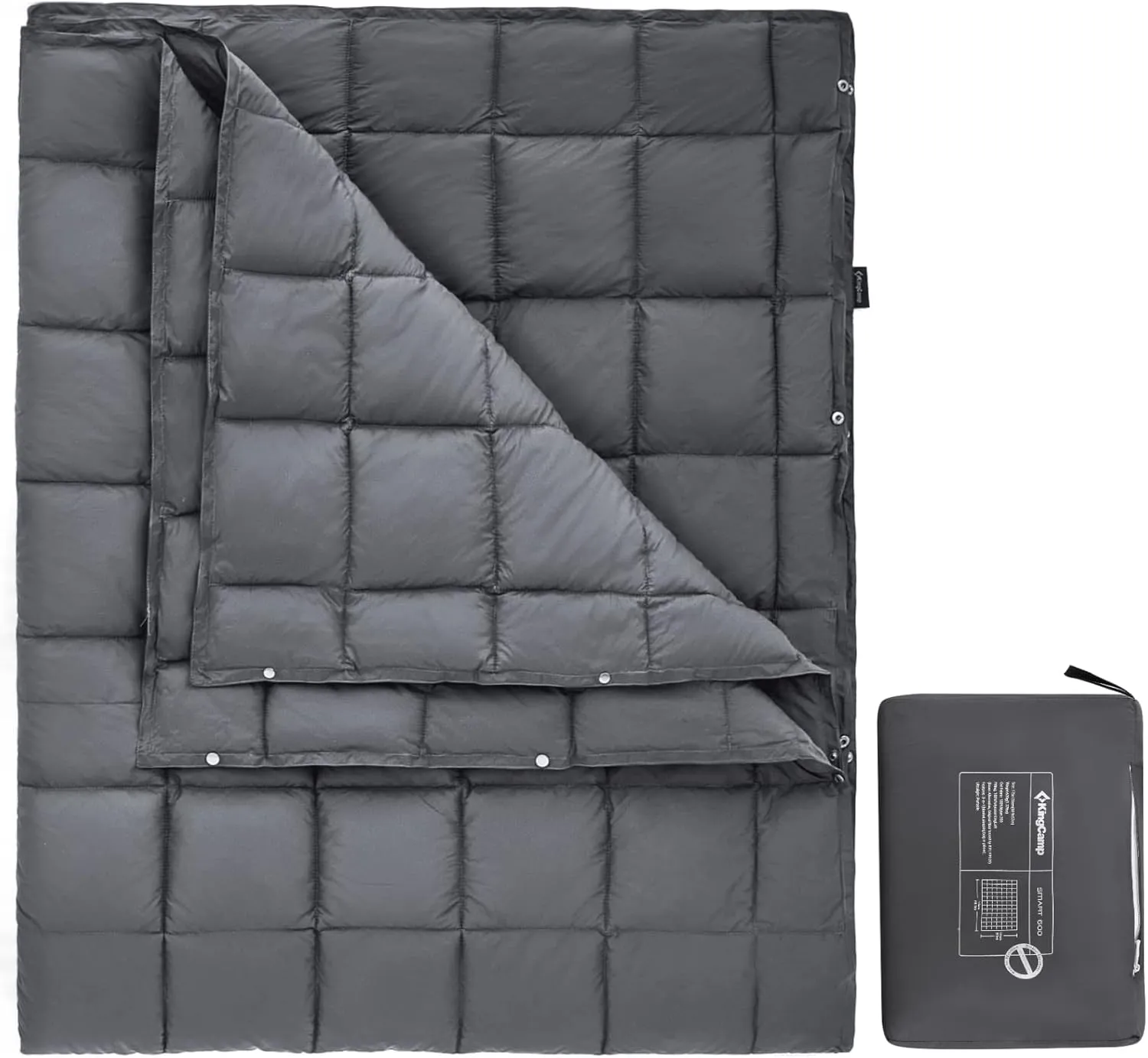 KingCamp Puffy Blankets for Cold Weather Camping, Warm Down Alternative Outdoors Indoors Quilt, Lightweight Compact Packable Windproof Blanket for Stadium, Airplane, Travel, Picnics, Backpacking