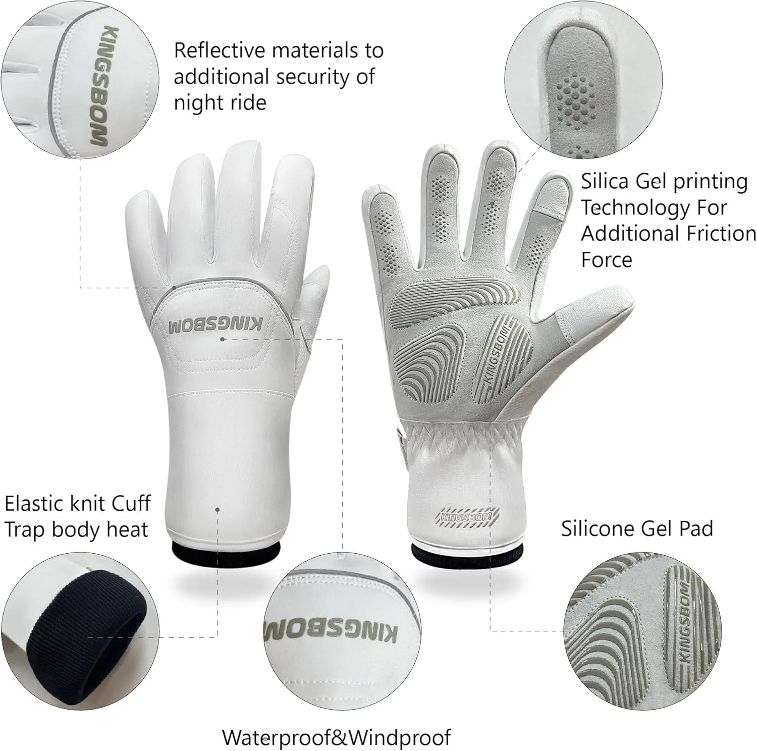 KINGSBOM -40F° Waterproof & Windproof Thermal Gloves - 3M Thinsulate Winter Touch Screen Warm Gloves - for Cycling,Riding,Running,Outdoor Sports - for Women and Men