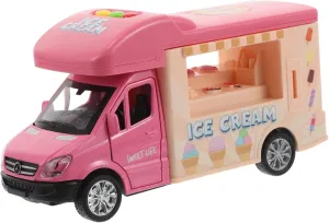 Kisangel Ice Cream Truck Toy Realistic Pull Back Food Truck for Boy Girl Role Play Vehicle for Imaginative Play for Boys and Girls Portable Fun for Outdoor Adventures