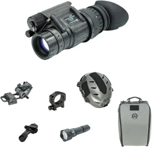 Kit Includes PVS-14 2376 FOM Pinnacle Gen 3 Ghost White Phosphor Night Vision Monocular,G95 Mount, J-Arm, Watchman IR Illuminator, Helmet Bag, Team Wendy EXFIL® LTP Helmet Rail 3.0 (M/L),